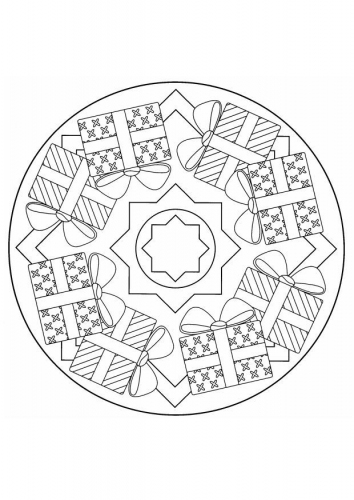 coloriage mandala de noel